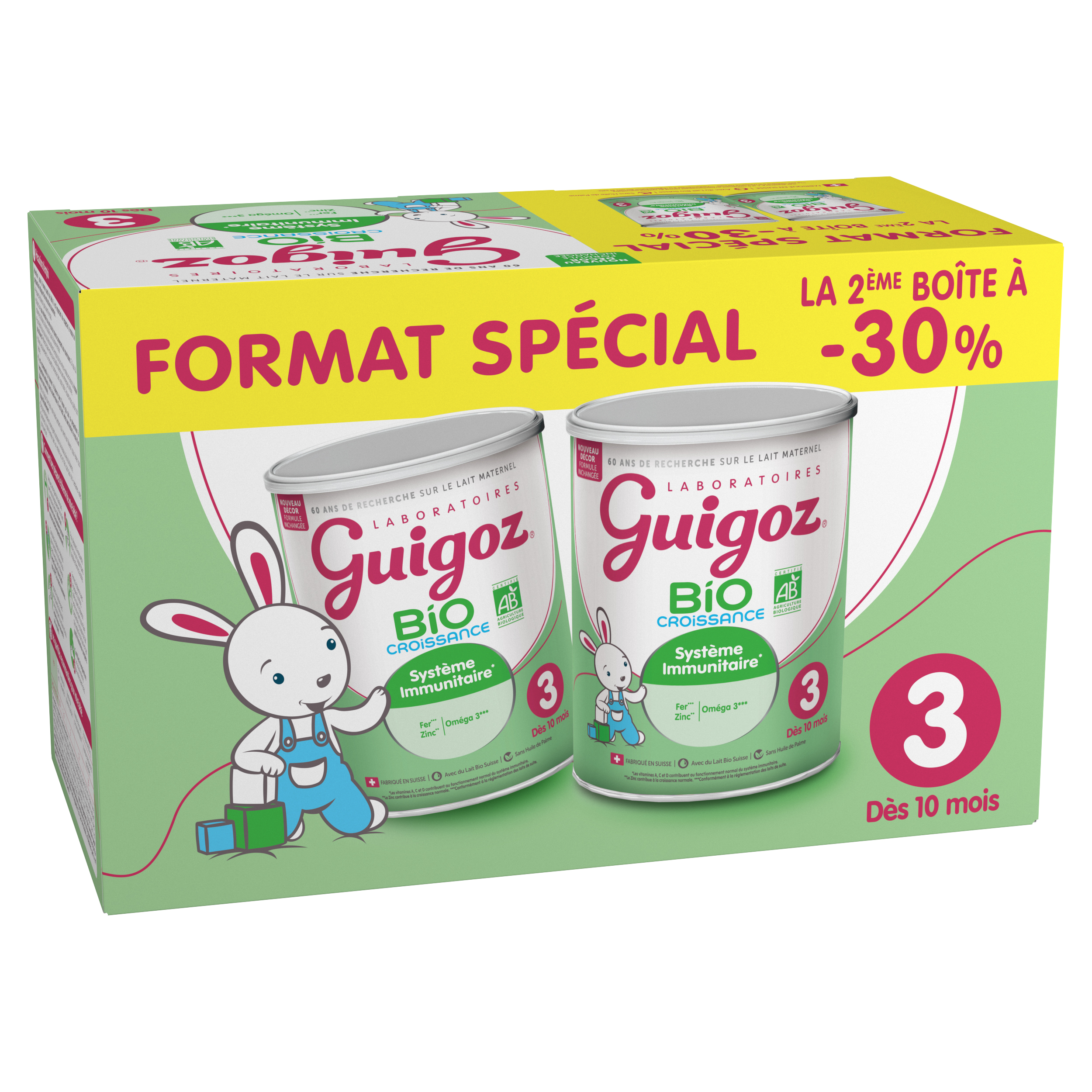 guigoz bipack bio 3 croissance bipack 2è à -30%